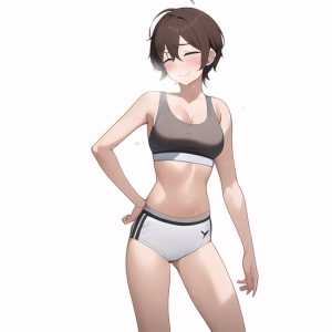 girl,very short hair,thin strap sports bra,tired,smile,sweat,eyes open s-2515686753.png
